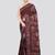 wine handloom silk embroidered katha stitch work saree with blouse piece