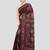 wine handloom silk embroidered katha stitch work saree with blouse piece
