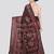 wine handloom silk embroidered katha stitch work saree with blouse piece