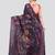 blue handloom silk embroidered katha stitch work saree with blouse piece
