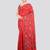 red handloom silk embroidered katha stitch work saree with blouse piece
