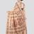 beige handloom silk embroidered katha stitch work saree with blouse piece