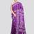 violet handloom silk embroidered katha stitch work saree with blouse piece