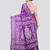 violet handloom silk embroidered katha stitch work saree with blouse piece