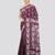 wine handloom silk embroidered katha stitch work saree with blouse piece