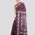 wine handloom silk embroidered katha stitch work saree with blouse piece