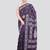 purple handloom silk embroidered katha stitch work saree with blouse piece