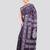 purple handloom silk embroidered katha stitch work saree with blouse piece