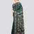 green handloom silk embroidered katha stitch work saree with blouse piece