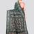 green handloom silk embroidered katha stitch work saree with blouse piece