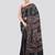 black handloom silk embroidered katha stitch work saree with blouse piece
