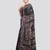 black handloom silk embroidered katha stitch work saree with blouse piece