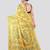 yellow handloom silk embroidered katha stitch work saree with blouse piece