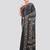 black handloom silk embroidered katha stitch work saree with blouse piece
