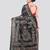 black handloom silk embroidered katha stitch work saree with blouse piece