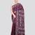 wine handloom silk embroidered katha stitch work saree with blouse piece