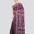 wine handloom silk embroidered katha stitch work saree with blouse piece