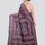 wine handloom silk embroidered katha stitch work saree with blouse piece