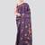 purple handloom silk embroidered katha stitch work saree with blouse piece