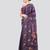 purple handloom silk embroidered katha stitch work saree with blouse piece