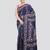blue handloom silk embroidered katha stitch work saree with blouse piece