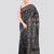 green handloom silk embroidered katha stitch work saree with blouse piece