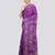 violet handloom silk embroidered katha stitch work saree with blouse piece