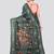 green handloom silk embroidered katha stitch work saree with blouse piece