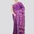 violet handloom silk embroidered katha stitch work saree with blouse piece