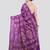 violet handloom silk embroidered katha stitch work saree with blouse piece