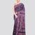 purple handloom silk embroidered katha stitch work saree with blouse piece
