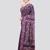 purple handloom silk embroidered katha stitch work saree with blouse piece