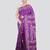 violet handloom silk embroidered katha stitch work saree with blouse piece