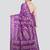 violet handloom silk embroidered katha stitch work saree with blouse piece