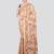 beige handloom silk embroidered katha stitch work saree with blouse piece