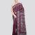 Mangenta handloom silk embroidered katha stitch work saree with blouse piece