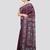 Mangenta handloom silk embroidered katha stitch work saree with blouse piece