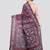 Mangenta handloom silk embroidered katha stitch work saree with blouse piece