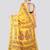 yellow handloom silk embroidered katha stitch work saree with blouse piece