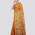 orange handloom silk embroidered katha stitch work saree with blouse piece