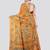 orange handloom silk embroidered katha stitch work saree with blouse piece