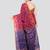 magenta handloom cotton bleand saree with blouse piece