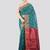 sea green handloom cotton bleand saree with blouse piece