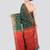 green handloom cotton blend saree with blouse piece