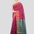 magenta handloom cotton bleand saree with blouse piece