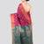 magenta handloom cotton bleand saree with blouse piece