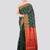 green handloom cotton bleand saree with blouse piece