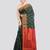 green handloom cotton bleand saree with blouse piece