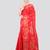 red handloom cotton bleand saree with blouse piece