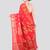 red handloom cotton bleand saree with blouse piece